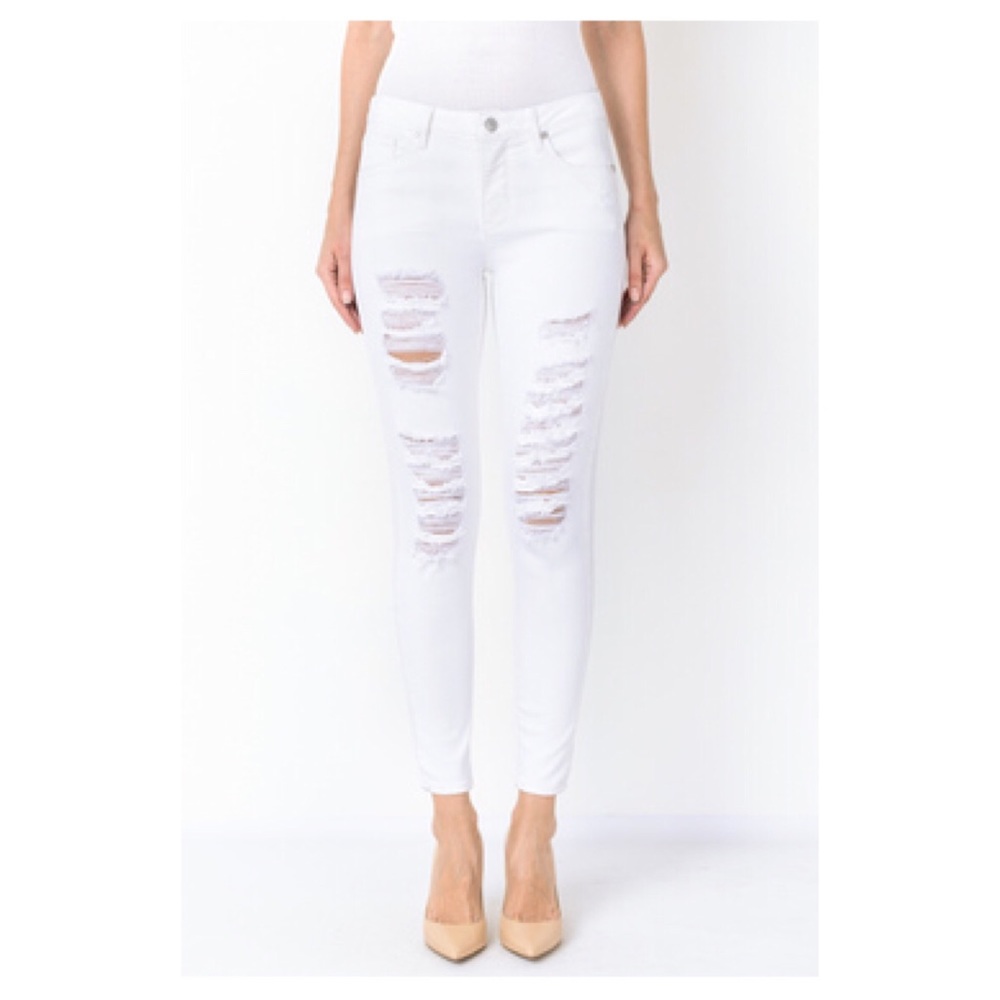 Just Black Shredded Skinny Jeans